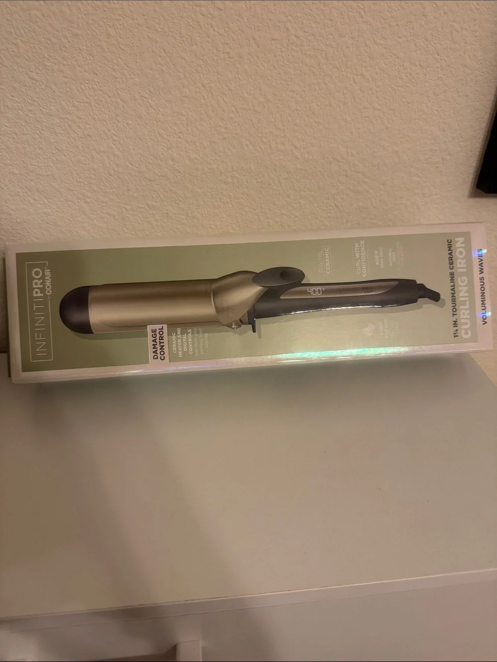 InfinitiPro Conair 1 3/4” Tourmaline Ceramic Curling Iron - Champagne/Black